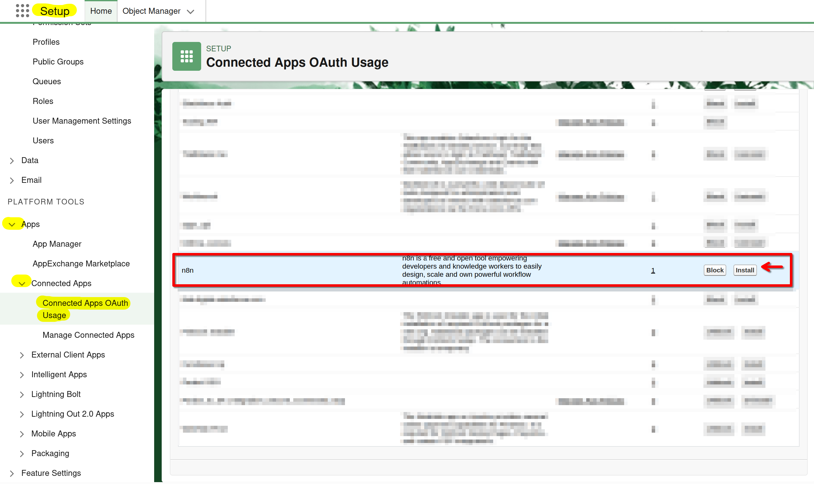 Install n8n Salesforce Connected App