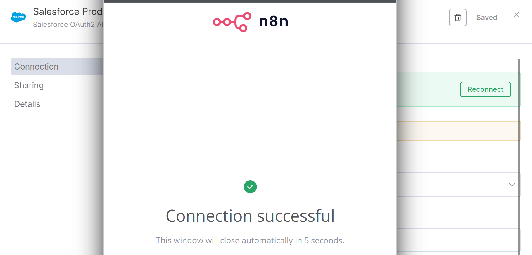 n8n Connect to Salesforce Oauth2 Integration User Success
