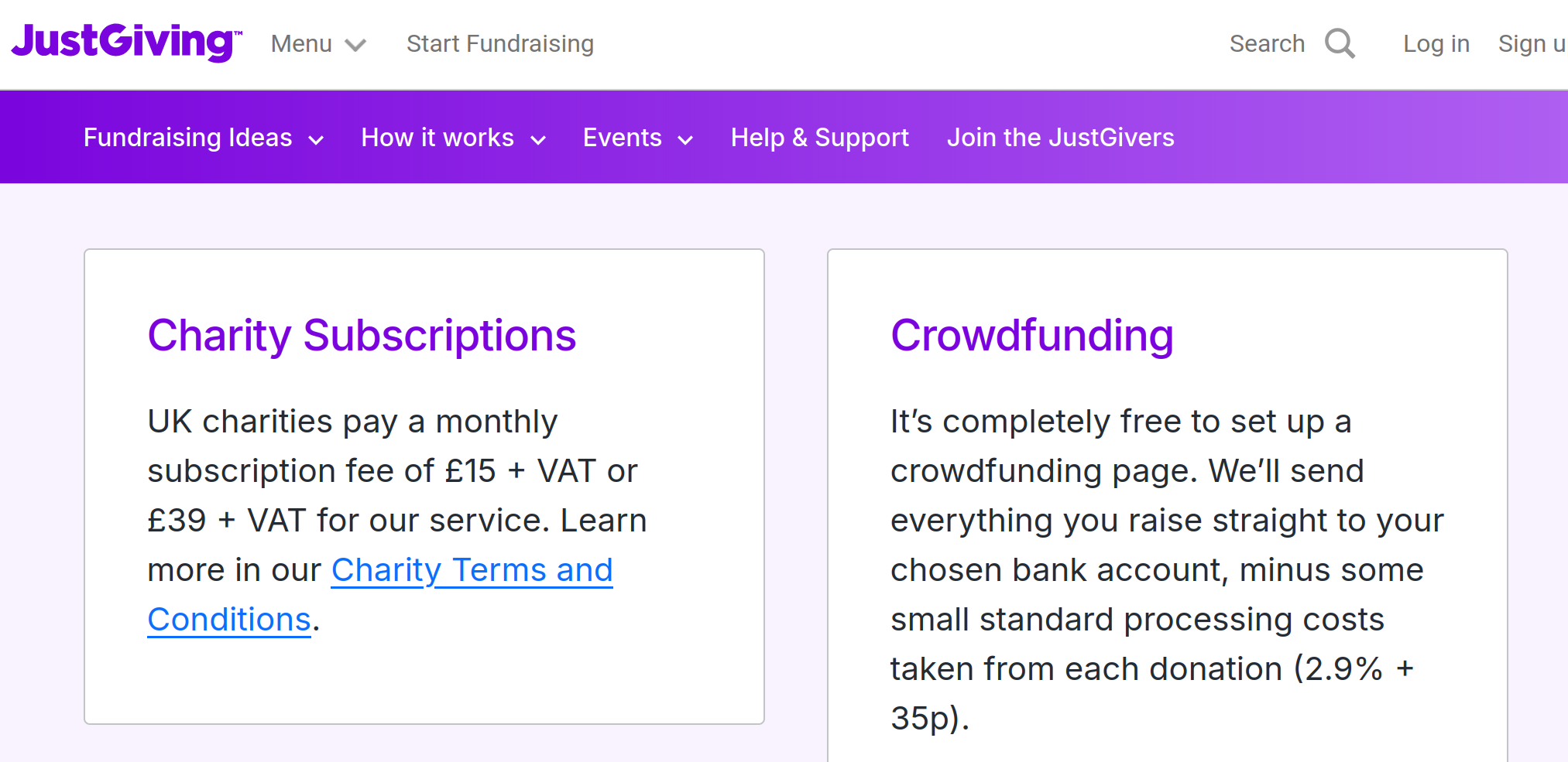 JustGiving's Pricing